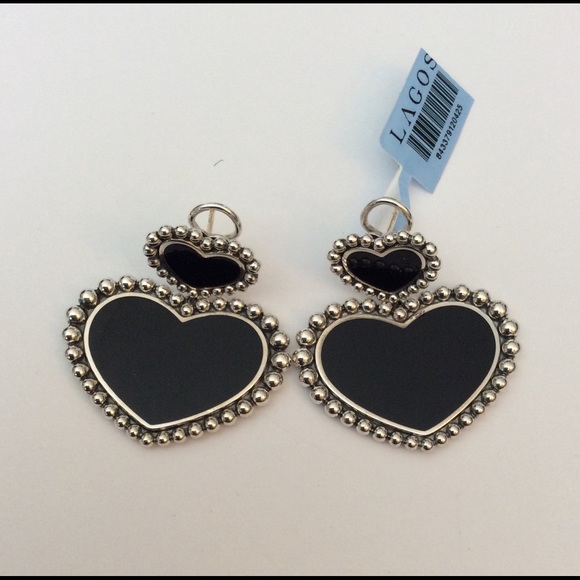 LAGOS Double Heart Drop Earrings - Picture 7 of 7